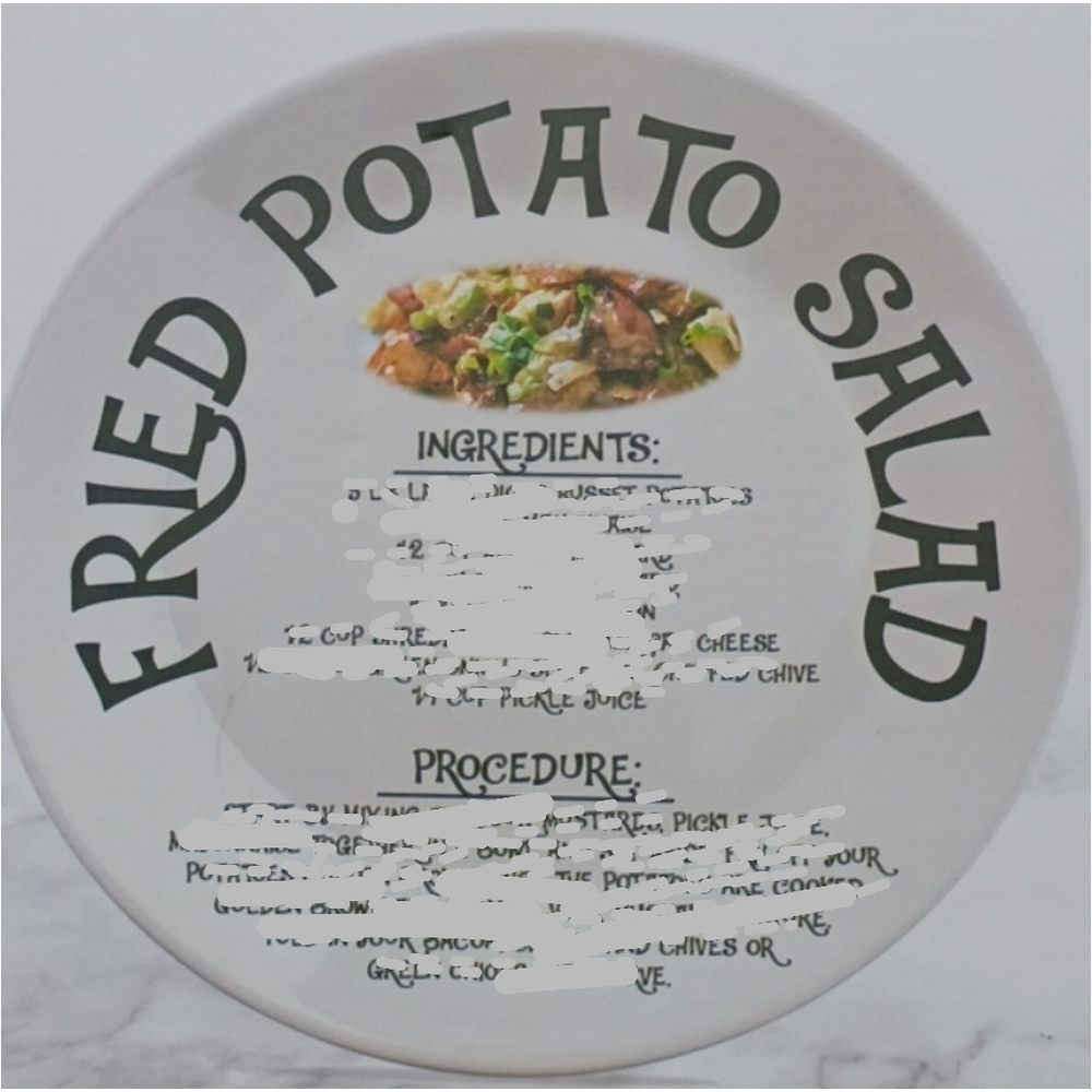 Fried Potato Salad Ceramic Servappetit Plate Charming White Recipe Plate